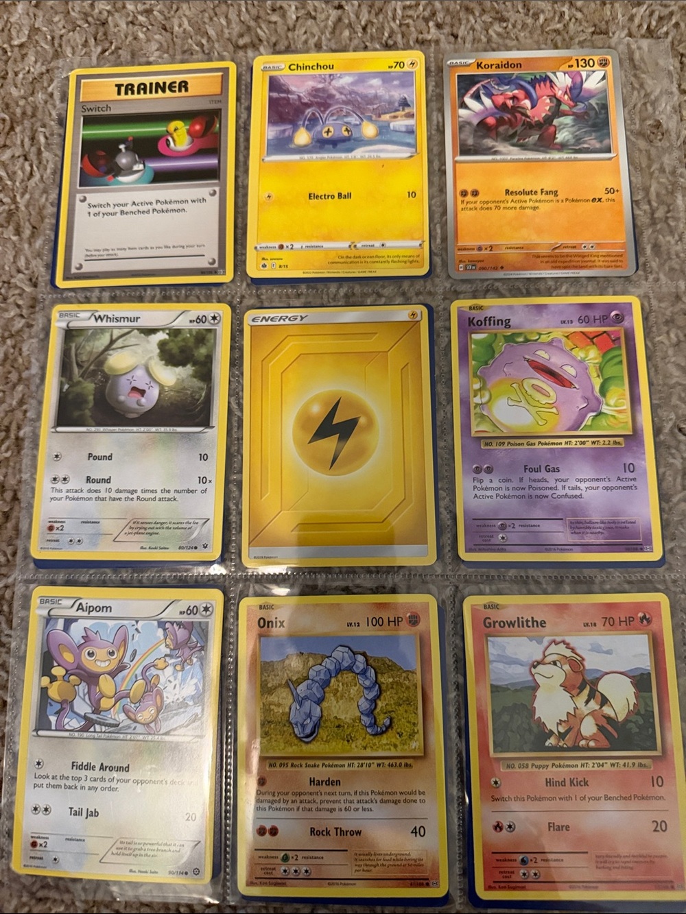 Vintage Pokemon Trading Cards- growlithe, koffing and more